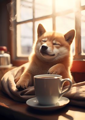 Shiba Inu Coffee Cute Dog