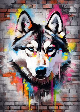 Siberian Husky Graffiti