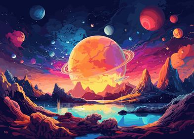 Landscape of alien world