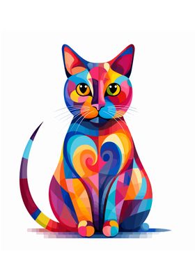 Cat WPAP Pop Art