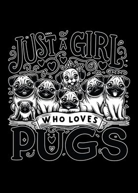 Pug Mom Girl Loves Pugs