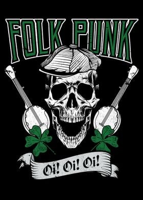 Folk Punk Music Skull