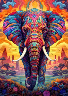 Vibrant Highland Elephant