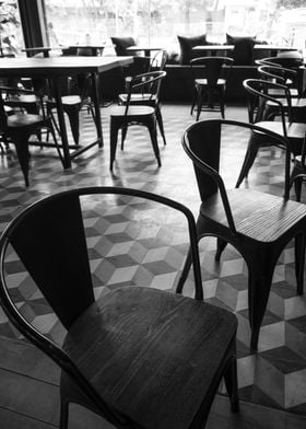 Black and White Cafe Photo