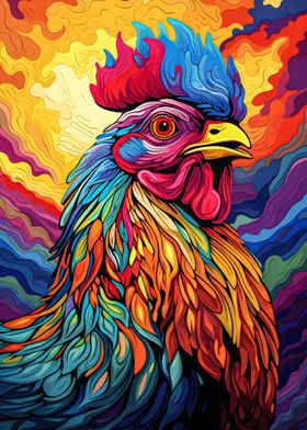 Vibrant Highland Rooster