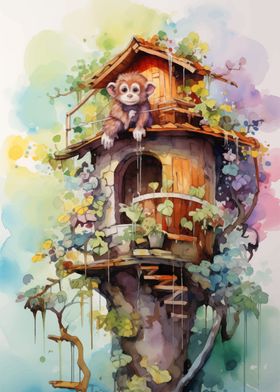 Tree house monkey
