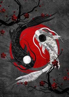 Yin Yang Fish koi anime