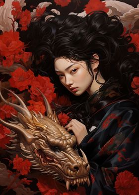 Geisha with a GoldenDragon