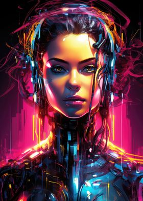 Futuristic Cyberpunk Woman