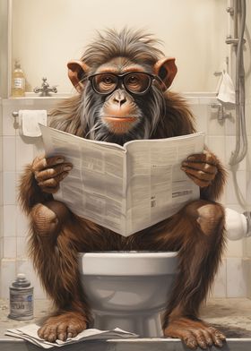 Monkey on Toilet