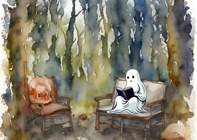 Ghost Reading In Cozy Spot