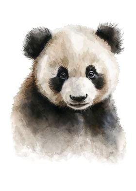 Baby Panda Watercolor Art