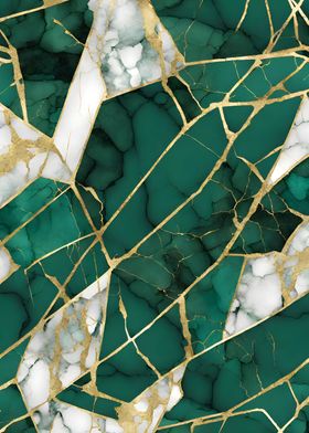 Emerald Green Gold Marble