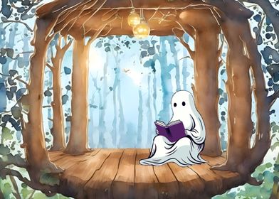 Ghost Reads Book Treehouse