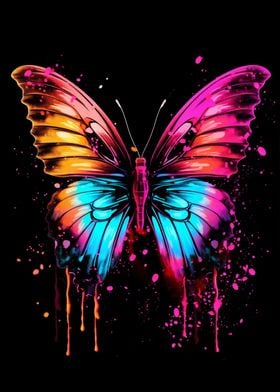 Colorful Neon Butterfly