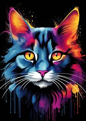 Colorful Maine Coon Cat