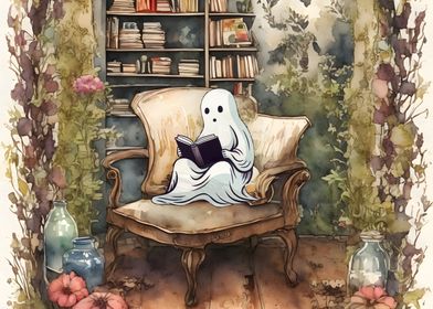 Ghost Reads Book At Home
