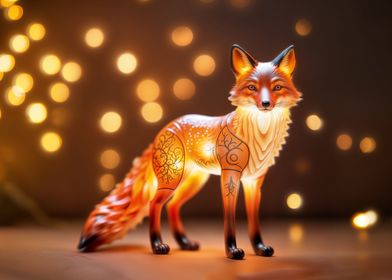 Orange fox statuette