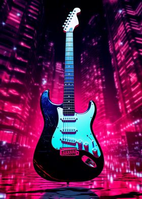 Neon Electric Guitar