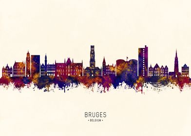 Bruges Belgium Skyline