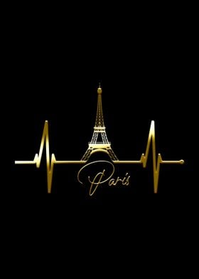 Paris Skyline Heartbeat