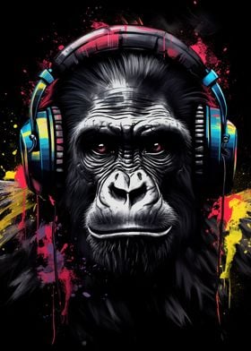 Colorful Gorilla Headphone