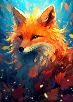 Red Fox Potrait Abstract