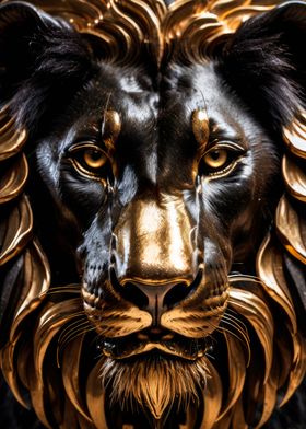 black and gold lion