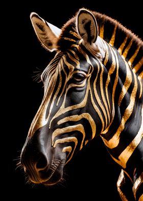 black and gold zebra art