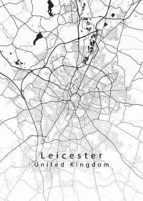 Leicester City Map white