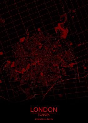 London Ontario Red Map