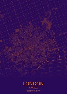 London Ontario Purple Map