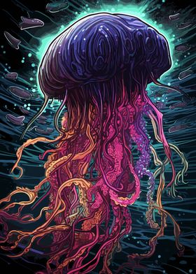 Plum Jellyfish Elegance