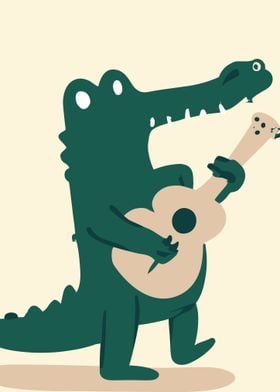 Crocodile playing Guitar