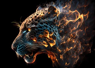 Jaguar made by fire