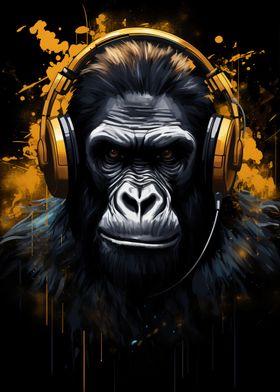 Gorilla Yellow Headphones