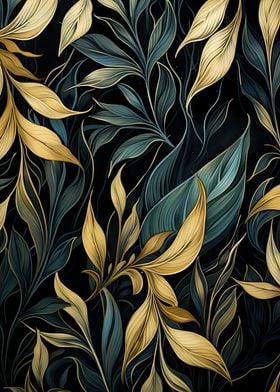 Black and gold leaves