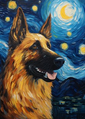 German Shepherd Van Gogh