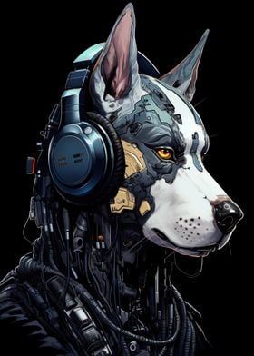 Wild Dog with Headphones