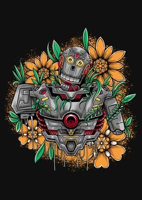 Steampunk Flower Robot