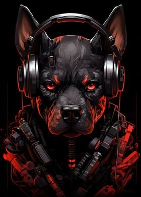 Dog with Headphones