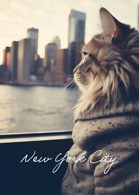 Beautiful Cat NYC view