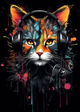 Colorful Cat Headphones