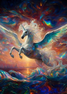 Opal Unicorn with Wings