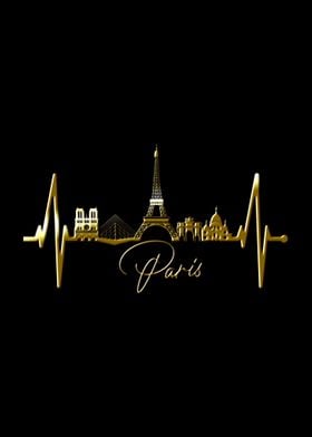 Paris Skyline Heartbeat