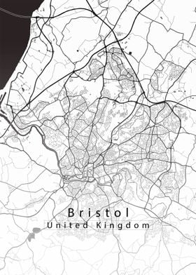 Bristol City Map white