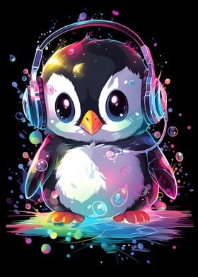 Bubble Penguin Headphones