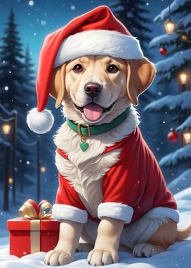 Christmas dog Labrador