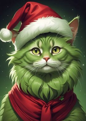 Christmas Cat Green