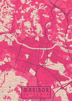 Maribor City Map Blossom